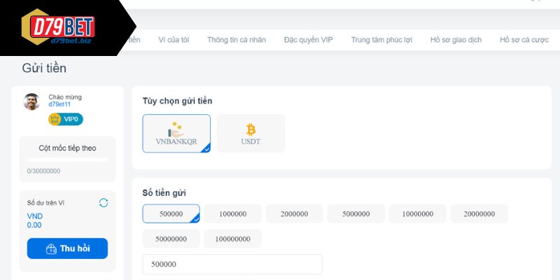 Nạp tiền D79bet - Lựa Chọn Nạp Tiền Chớp Nhoáng, Nhanh Gọn Chuyển khoản uy tín với ngân hàng